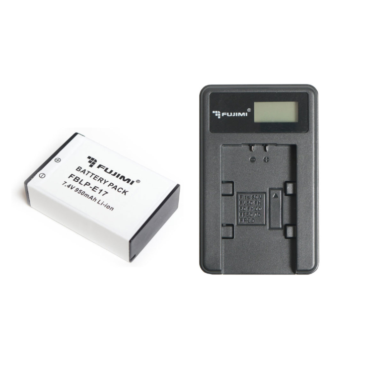аккумулятор для фото- и видеокамер и зарядное устройство Fujimi FBLP-E17 950 mAh + FJ-UNC-LPE17